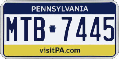 PA license plate MTB7445