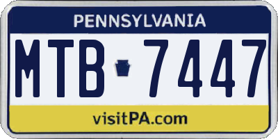 PA license plate MTB7447