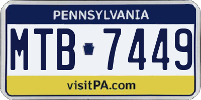PA license plate MTB7449
