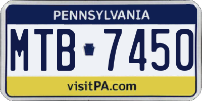 PA license plate MTB7450
