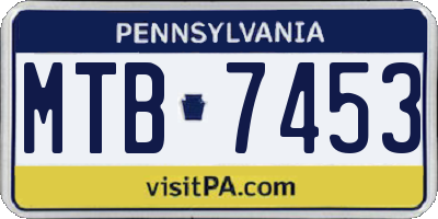 PA license plate MTB7453