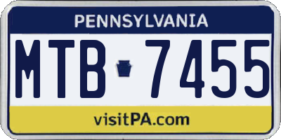 PA license plate MTB7455
