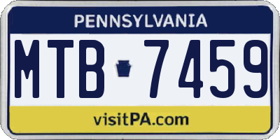 PA license plate MTB7459