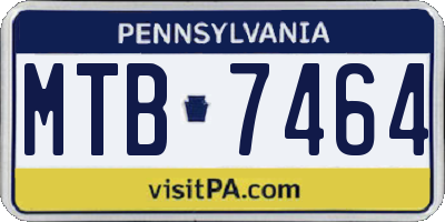 PA license plate MTB7464
