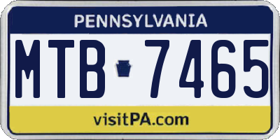 PA license plate MTB7465