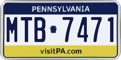 PA license plate MTB7471