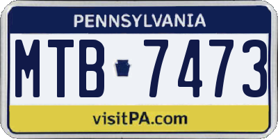 PA license plate MTB7473