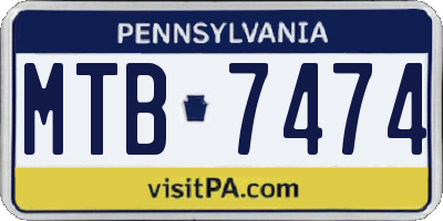 PA license plate MTB7474