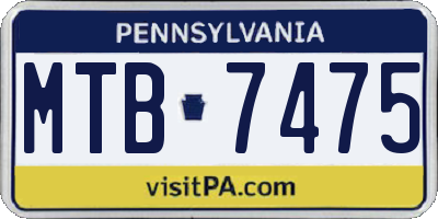 PA license plate MTB7475
