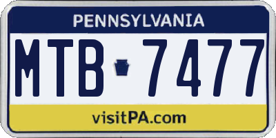 PA license plate MTB7477