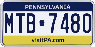 PA license plate MTB7480