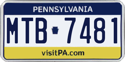 PA license plate MTB7481