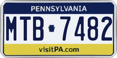 PA license plate MTB7482