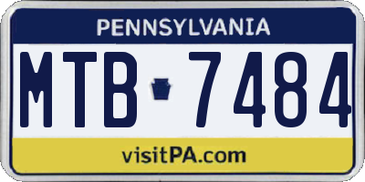 PA license plate MTB7484