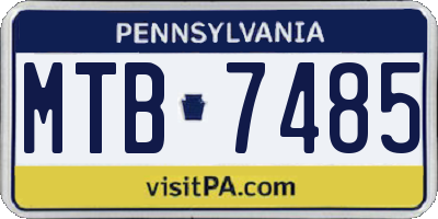 PA license plate MTB7485
