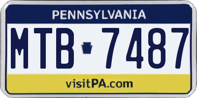 PA license plate MTB7487