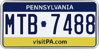 PA license plate MTB7488