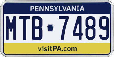 PA license plate MTB7489
