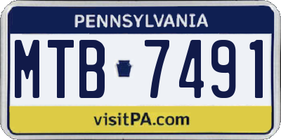 PA license plate MTB7491