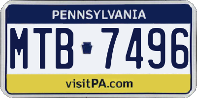 PA license plate MTB7496