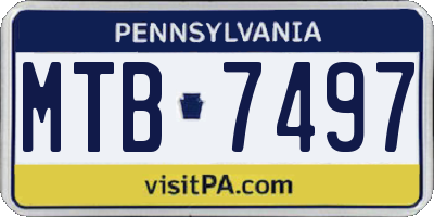 PA license plate MTB7497