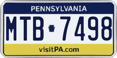 PA license plate MTB7498