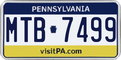 PA license plate MTB7499