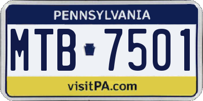 PA license plate MTB7501