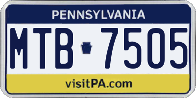 PA license plate MTB7505