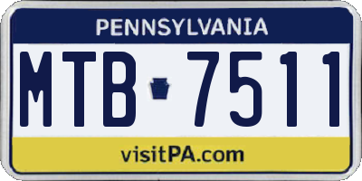 PA license plate MTB7511