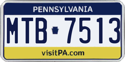 PA license plate MTB7513