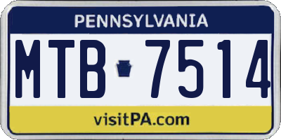PA license plate MTB7514