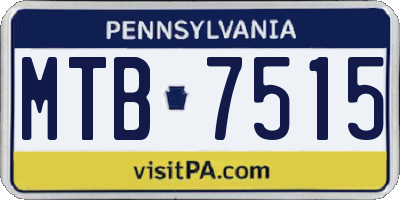 PA license plate MTB7515