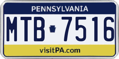 PA license plate MTB7516