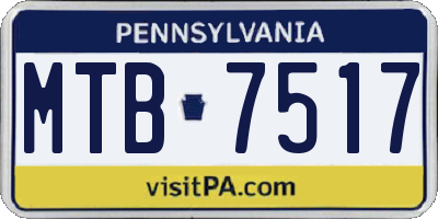 PA license plate MTB7517