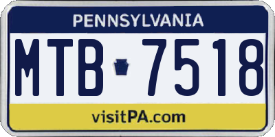 PA license plate MTB7518