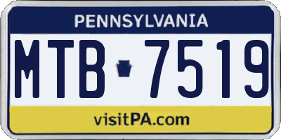 PA license plate MTB7519