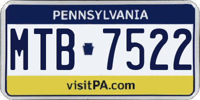 PA license plate MTB7522