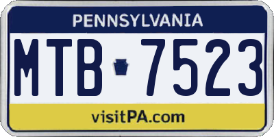 PA license plate MTB7523
