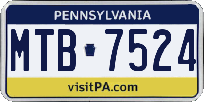 PA license plate MTB7524