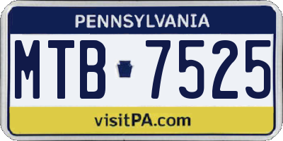 PA license plate MTB7525