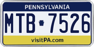 PA license plate MTB7526
