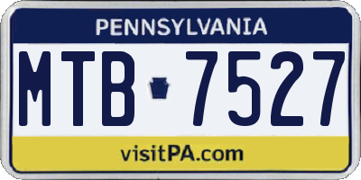 PA license plate MTB7527