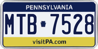 PA license plate MTB7528