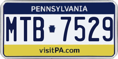 PA license plate MTB7529