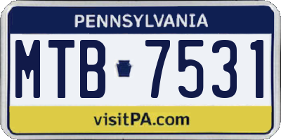 PA license plate MTB7531