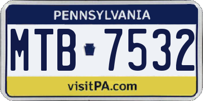 PA license plate MTB7532