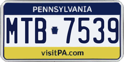 PA license plate MTB7539