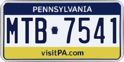 PA license plate MTB7541