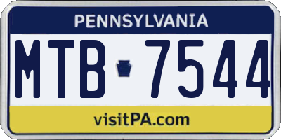 PA license plate MTB7544